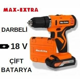 MAX-EXTRA  MX1825D 18 V Darbeli  Akülü Matkap